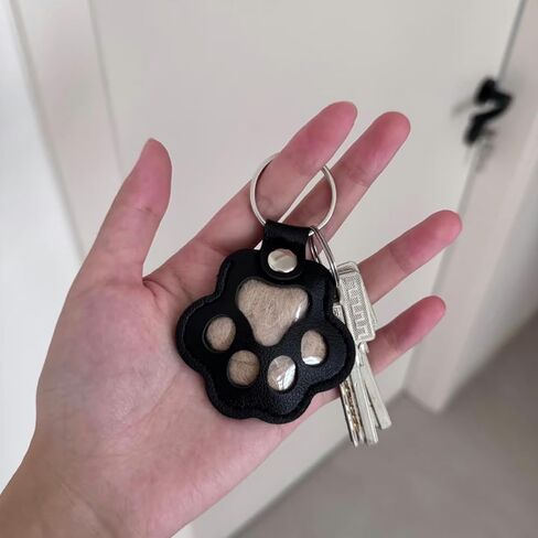 4pcs Cats & Dogs Pet paw print keychain cat key hair storage keychain memorial memorial gifts for bage paw charm charm charm (رمادي ، أسود ، بني ، أبيض) in Kuwait