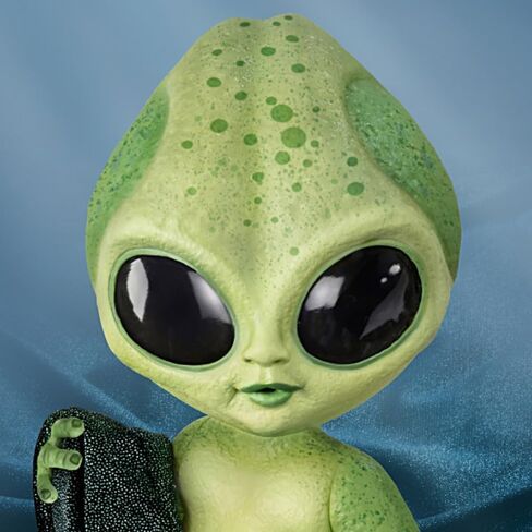 The Ashton-Drake Galleries Lumina Alien Baby Doll, 16 inches, Glow-in-The Dark Vinyl Skin, Poseable with Cosmic Blanket in Saudi Arabia