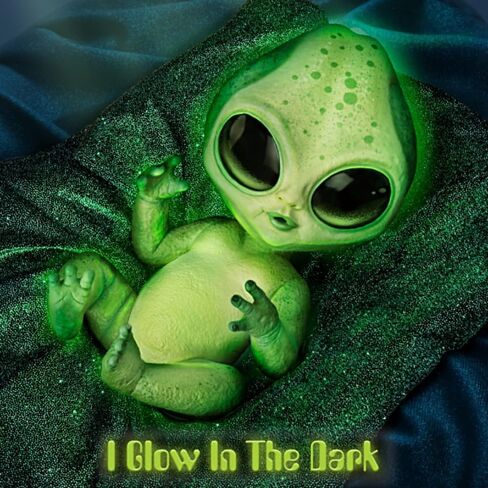 The Ashton-Drake Galleries Lumina Alien Baby Doll, 16 inches, Glow-in-The Dark Vinyl Skin, Poseable with Cosmic Blanket in Saudi Arabia