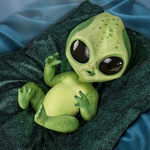 The Ashton-Drake Galleries Lumina Alien Baby Doll, 16 inches, Glow-in-The Dark Vinyl Skin, Poseable with Cosmic Blanket in Saudi Arabia