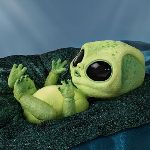 The Ashton-Drake Galleries Lumina Alien Baby Doll, 16 inches, Glow-in-The Dark Vinyl Skin, Poseable with Cosmic Blanket in Saudi Arabia
