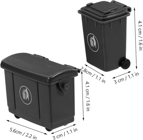 Garneck 1 Set Trash Can Model Miniature Trash Can Dustbin Bin for Mini House for House Garbage Pail Doll Accessories Decor Black Plastic in Saudi Arabia