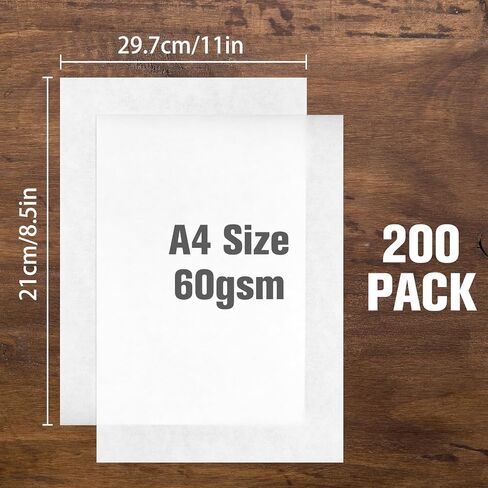 200 Pack Glassine Paper 8.5" x 11" Glassine Paper Sheets for Photos, Drawings, Artwork, Arts and Crafts, DIY Projects, Food, and Baked Goods in Saudi Arabia