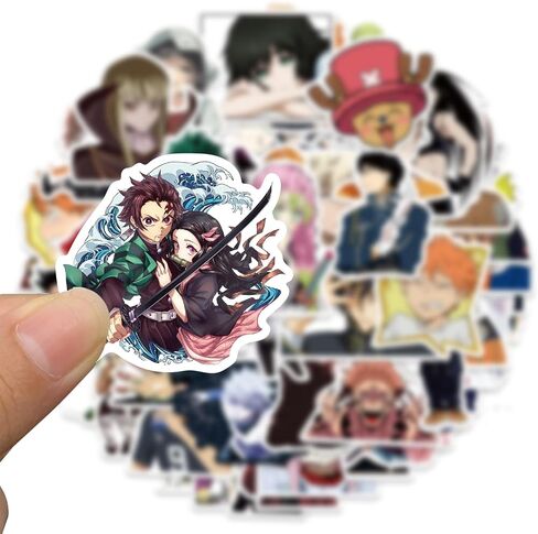 100pcs anime اليابانية مختلط ملصقات مقاومة للماء مضحكة لزجاجات المياه ملصقات رسومات كاريكاتورية للأطفال ، الأطفال الصغار ، المراهقين ، الفتيات ، البالغين (أنيمي الياباني) in Kuwait