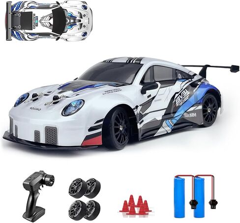 1:64 Scale Cartoon RC Drift Car مع مصابيح LED ذات 6 ألوان و Boost الفوري-Type-C Charge ، 2.4 جيجا هرتز التحكم عن بُعد ، أوضاع الانجراف القابلة للتعديل-Racer Mini Racer Interactive Mini Light in Kuwait