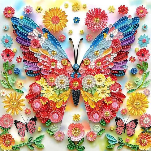 Craftcraze Diamond Painting مجموعات البالغين ، مجموعات فن الماس للمبتدئين ، فراشة DIY Full Drill Diamond Paint in Kuwait