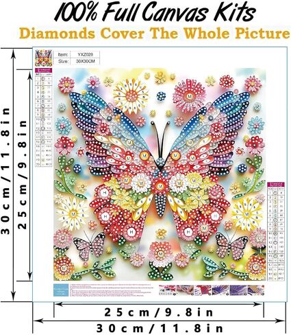 Craftcraze Diamond Painting مجموعات البالغين ، مجموعات فن الماس للمبتدئين ، فراشة DIY Full Drill Diamond Paint in Kuwait