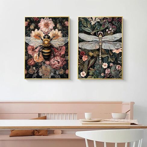 2 Pack Diamond Painting Kits for Adults,Dragonfly Bee Diamond Art Kits for Adults, DIY 5D Diamond Painting Kits for Beginners Home Wall Decor 12x16inch in Kuwait