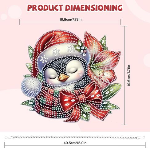 Bowetile Christmas Diamond Art Atting leath kits للبالغين أطفال ، فنية ماس شتاء شتاء ، 5D شكل خاص اللوحة الماس قلادة هدايا عيد الميلاد للعبور الباب المنزل in Kuwait