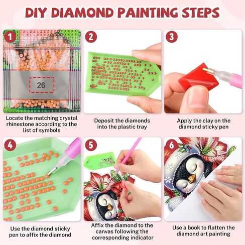 Bowetile Christmas Diamond Art Atting leath kits للبالغين أطفال ، فنية ماس شتاء شتاء ، 5D شكل خاص اللوحة الماس قلادة هدايا عيد الميلاد للعبور الباب المنزل in Kuwait