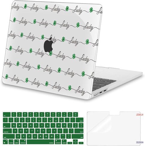MOSISO Compatible with MacBook Air 13 inch Case 2025 2024 2023 2022 M4 A3240 M3 A3113 M2 A2681, Plastic Hard Shell&Keyboard Cover&Screen Film for MacBook Air 13.6 inch Case, Lucky Four Leaf Clover in Saudi Arabia
