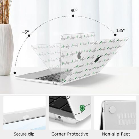MOSISO Compatible with MacBook Air 13 inch Case 2025 2024 2023 2022 M4 A3240 M3 A3113 M2 A2681, Plastic Hard Shell&Keyboard Cover&Screen Film for MacBook Air 13.6 inch Case, Lucky Four Leaf Clover in Saudi Arabia