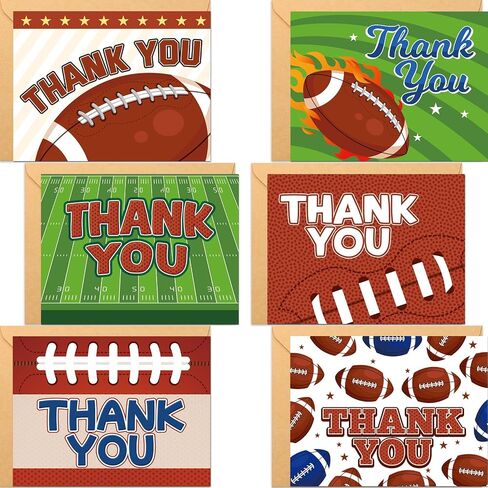 Fancy Land Football Thank You Cards 24 Pack Kids Thank You Notes Greeting Cards with Envelopes Birthday Party Supply Teachers Gift 4 X 5.25 in Saudi Arabia
