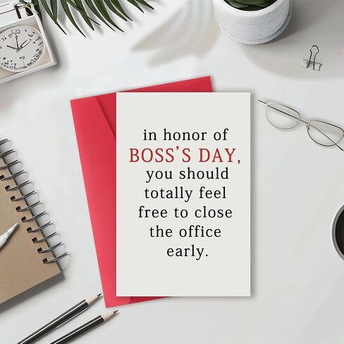 Funny Boss’s Day Card for Women Men,Humor Boss Day Gift for Leader Employer,Office Boss Day Card from Staff,Boss Day Appreciation Card for Him Her in Kuwait