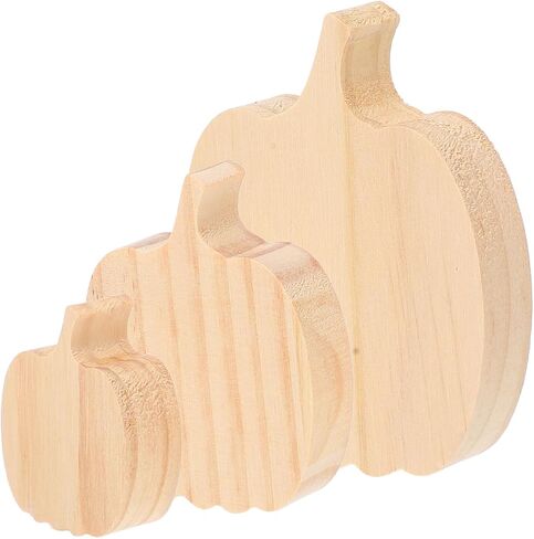PRETYZOOM 3pcs Unfinished Pumpkin Table Sign, 2-4'' Small Wooden Pumpkin Blocks, Fall Tiered Tray Decor, Harvest Halloween Thanksgiving Table Centerpiece in Saudi Arabia