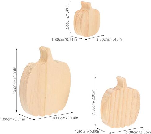 PRETYZOOM 3pcs Unfinished Pumpkin Table Sign, 2-4'' Small Wooden Pumpkin Blocks, Fall Tiered Tray Decor, Harvest Halloween Thanksgiving Table Centerpiece in Saudi Arabia
