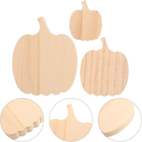 PRETYZOOM 3pcs Unfinished Pumpkin Table Sign, 2-4'' Small Wooden Pumpkin Blocks, Fall Tiered Tray Decor, Harvest Halloween Thanksgiving Table Centerpiece in Saudi Arabia