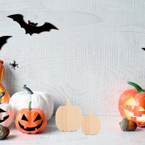 PRETYZOOM 3pcs Unfinished Pumpkin Table Sign, 2-4'' Small Wooden Pumpkin Blocks, Fall Tiered Tray Decor, Harvest Halloween Thanksgiving Table Centerpiece in Saudi Arabia