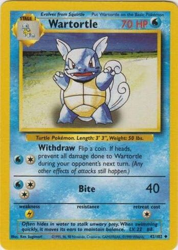 Pokemon - Wartortle (42/102) - مجموعة قاعدة in Kuwait