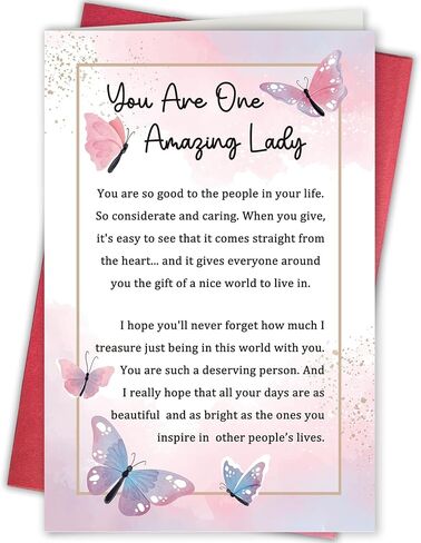 Heartfelt Appreciation Card for Women, Sentimental Birthday Gift for Wife Girlfriend, Friendship Card for Bestie Sister, You Are a Amazing Lady in Kuwait