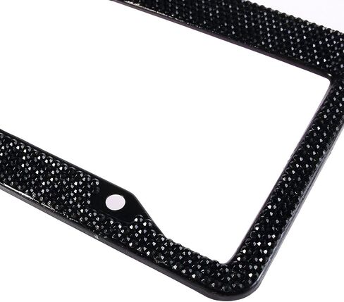 Fashion Premium Handmade Crystal License Plate Frames,Waterproof Bling License Plate Covers,US Universal Rhinestone License Plate Holder for Women(1 Frame,Black Frame Black Bowknot) in Kuwait
