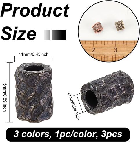 Olycraft 4pcs 2 ألوان جمجمة Paracord حبات النحاس الأوروبي حبات حفرة كبيرة 6 مم حفر Paracord حبات الهيكل العظمي حبات السحر المجوهر in Kuwait