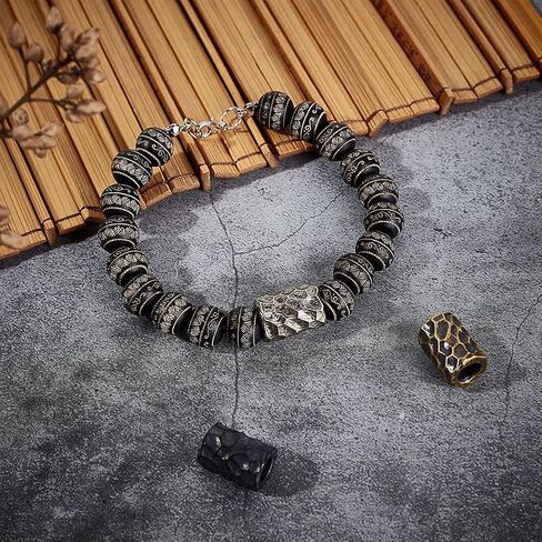 Olycraft 4pcs 2 ألوان جمجمة Paracord حبات النحاس الأوروبي حبات حفرة كبيرة 6 مم حفر Paracord حبات الهيكل العظمي حبات السحر المجوهر in Kuwait