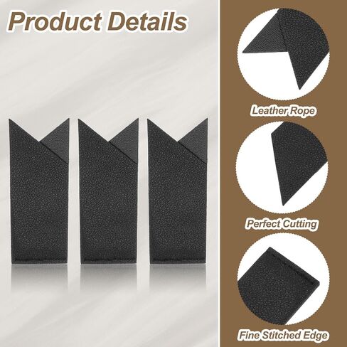 uxcell 6 Pcs Leather Bookmark, Classic Stitched Bookmarks Page Marker for Book Reading Book Lovers Reader Writers Accessories for Men Women Teachers, Black in Saudi Arabia