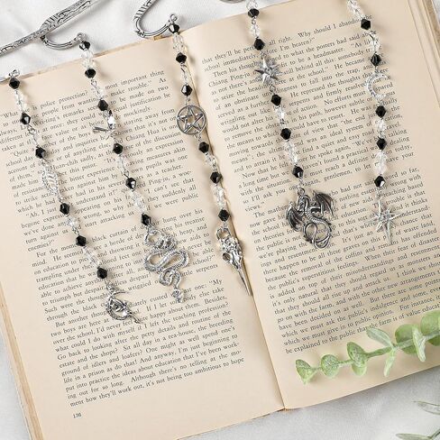 Fourth Wing Metal Bookmark - Silver Fantasy Vintage Beaded Hook Book Marks Dragon Star Charm Cool Unique Page Mark Office School Supplies Gifts for Men Students Teachers Reading Lover Reader in Saudi Arabia