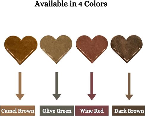 Genuine Leather Heart Bookmarks,4pcs Set Real leatehr Cute Corner Page Book Marks for Kids Women Book Accessories for Reading Lovers Teacher Handmade Gifts for School Office Home Supplies in Saudi Arabia