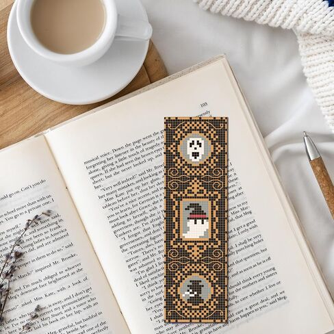 FreeBloss 6 Set Halloween Cross Stitch Stitch Kit Gothic Cross Cross Stitch Kit مجموعة كاملة من التطريز مع تعليمات للبالغين ، موضوع هالوين 11CT 8 "x 2.4" in Saudi Arabia