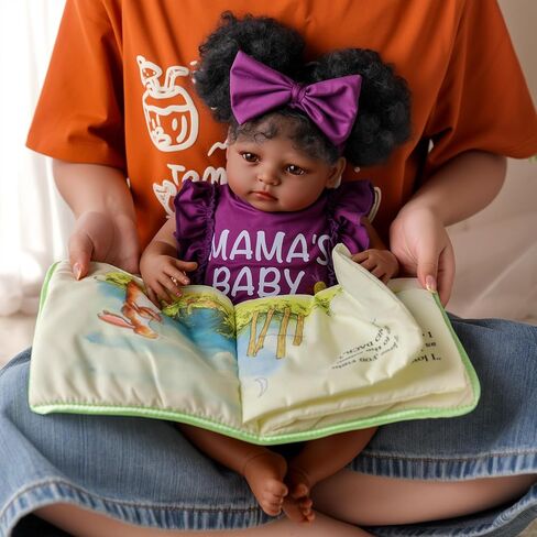 Babeside Reborn Baby Baby Dolls Black Girl - 20 بوصة دمية طفل واقعية مع شعر مجعد ، جسم ناعم الحياة الحقيقية للطفل دمى مع إكسسوارات كاملة للأطفال العمر 3 4 5 6 7 8 9 in Saudi Arabia
