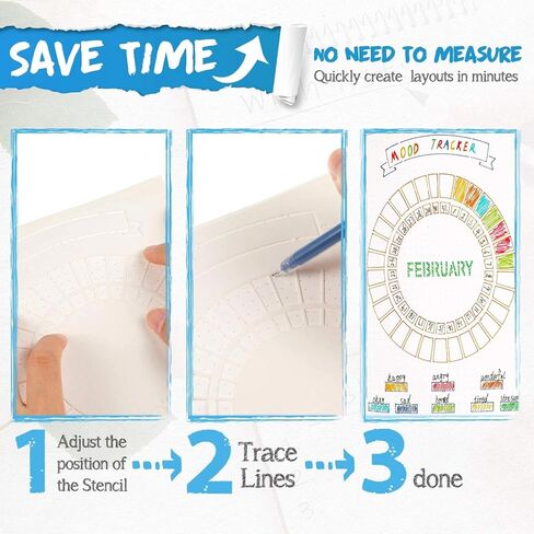 24 Pieces Journal Stencil Set Plastic Planner Bullet Journaling Stencils Ultimate Productivity DIY Templates to Create Calendars Schedule for A5 Journal Scrapbooking Notebook(Classic Style) in Kuwait