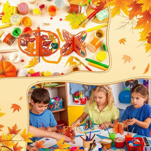 Geelin 60 Pcs Fall Crafts Pumpkin 7.9 Inch Large 3D Wooden Pumpkins Cutouts Unfinished Wood Slices to Paint Table Centerpieces Decorations for Thanksgiving Harvest Craft DIY Tiered Tray Decor in Saudi Arabia