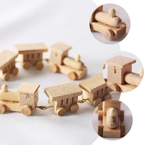 Toyvian Wooden Christmas Train 2pcs Christmas Train Decoration Miniature Set for s Village Miniature Topper s Ornaments s Tabletop Decoration in Saudi Arabia