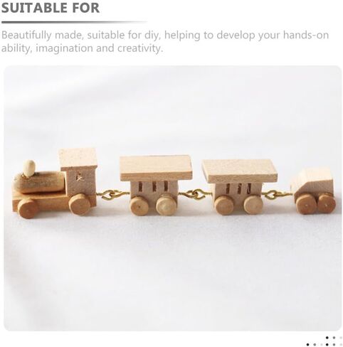 Toyvian Wooden Christmas Train 2pcs Christmas Train Decoration Miniature Set for s Village Miniature Topper s Ornaments s Tabletop Decoration in Saudi Arabia