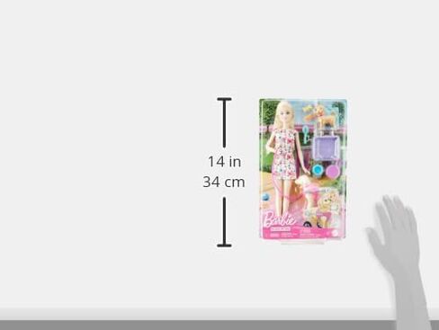 Barbie Doll with 2 Toy Dogs & Pet Accessories, 1 Pup in a Removable Wheelchair with Rolling Wheels, 10+ Piece Set in Saudi Arabia