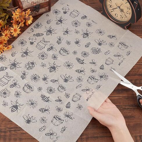 OLYCRAFT 4Pcs Ceramic Decals Bees Porcelain Clay Transfer Paper 20x15 Inch Underglaze Transfers Tile Decals Pottery Underglaze Flower Paper for Pottery Enamel Decal Waterslide Decal - 0.5mm Thick in Saudi Arabia