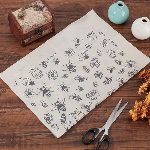 OLYCRAFT 4Pcs Ceramic Decals Bees Porcelain Clay Transfer Paper 20x15 Inch Underglaze Transfers Tile Decals Pottery Underglaze Flower Paper for Pottery Enamel Decal Waterslide Decal - 0.5mm Thick in Saudi Arabia