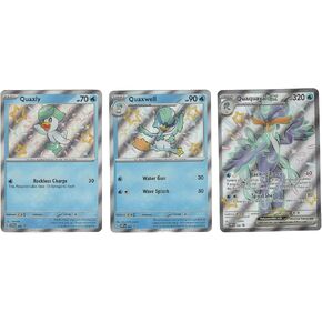 Quaquaval ex Pokemon Paldean Fates Shiny Card Set SVP084 Quaxwell Quaxly SVP082 in Kuwait