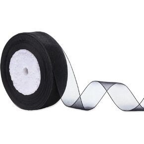 1 بوصة لامع شريط عضوي ، شرائط النسيج لأزهار باقات ، زفاف ، غلاف الهدايا ، الشعر ، الحرف ، الديكور 50 ياردة (الأرجواني العميق) in Kuwait