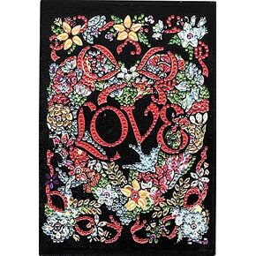 5D Diamond Art Painting Notebook Kits Love Heart-Shape Garland Cover Leather DIY Special Shaped Journal Sketchbook Cross Stitch Diamond Art Dairy Book Festival Birthday Gift 8.27x5.71IN in Saudi Arabia