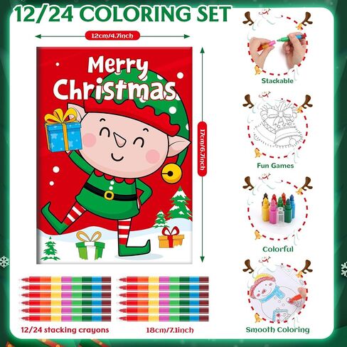 Benlouis 24 Fall Mini Activity Books with 24 Crayons for Kids Ages 4-8-16 Autumn Party Party Favors Bulk مختلف لعبة الدماغ لأنشطة سفر في الفصول in Saudi Arabia