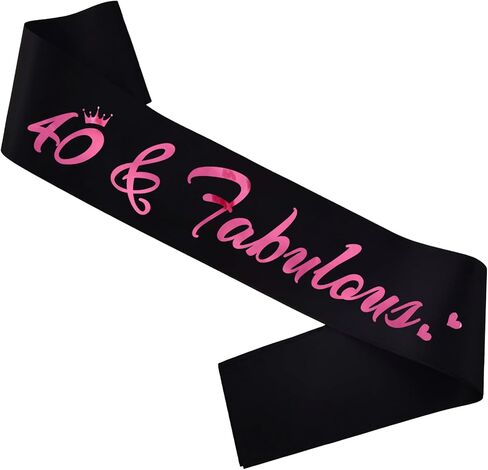 40 & Fabulous Birthday Sash ، 40 Homts Advict the Women for Women ، Funny 40th Party Party Compiles ، Black+ Pink (40 & Fabulous) in Kuwait