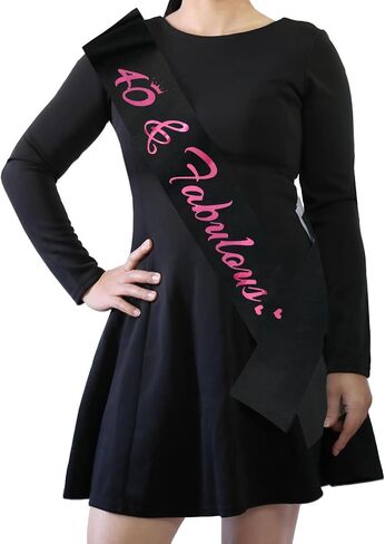 40 & Fabulous Birthday Sash ، 40 Homts Advict the Women for Women ، Funny 40th Party Party Compiles ، Black+ Pink (40 & Fabulous) in Kuwait
