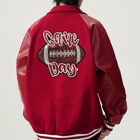 CY Iron On Sequin Patches Game Day Rugby Football Embroidered Sew On Applique Large DIY Accessories Fashion Decoration Trendy Patches for Repairing Clothes Bags Jeackets Backpacks in Saudi Arabia