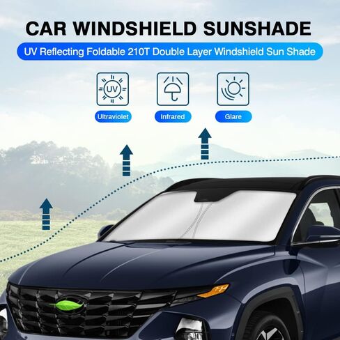KUST Windshield Sunhade for 1992-2024 Ford Econoline E-Series Van & Motorhome E-150 E-250 E-350 E-450 Accessories Sun Shade Window Sun Visor Protector Foldable Blocks UV Rays Keep Your Car Cooler in Kuwait