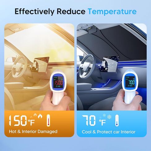 KUST Windshield Sunhade for 1992-2024 Ford Econoline E-Series Van & Motorhome E-150 E-250 E-350 E-450 Accessories Sun Shade Window Sun Visor Protector Foldable Blocks UV Rays Keep Your Car Cooler in Kuwait