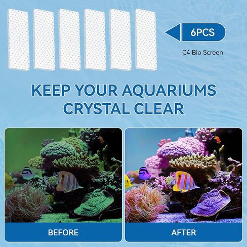 استبدال شاشة Magluv Aquarium لـ Fluval C4 على الشاشة الحيوية للاضطراب لقطع الغيار باستبدال وسائط فلتر الطاقة C4 Fluval ، 6 عبوات (C4) in Kuwait