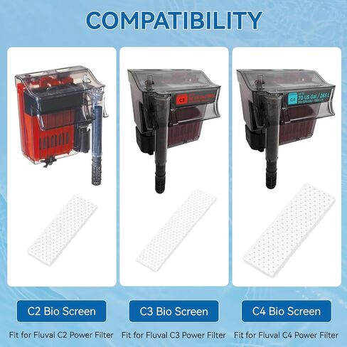 استبدال شاشة Magluv Aquarium لـ Fluval C4 على الشاشة الحيوية للاضطراب لقطع الغيار باستبدال وسائط فلتر الطاقة C4 Fluval ، 6 عبوات (C4) in Kuwait